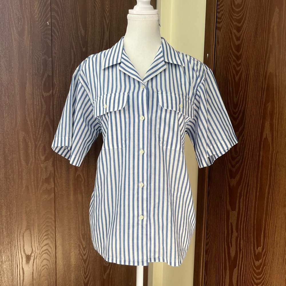 Blue and White Striped Shirt